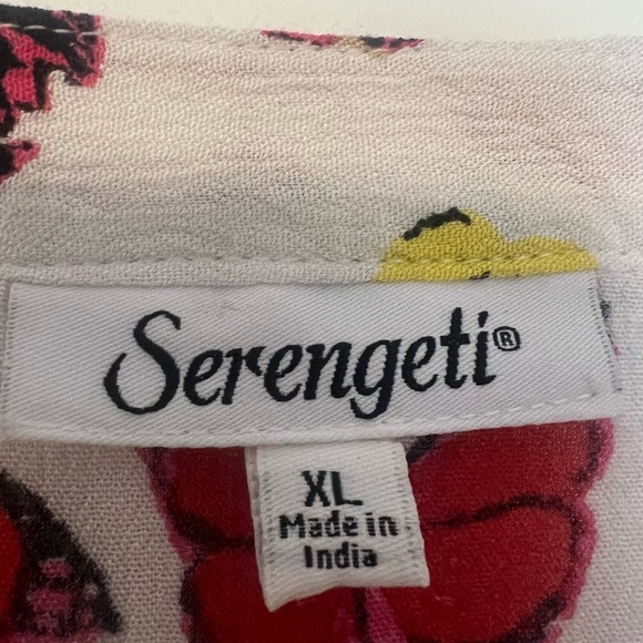 Serengeti Womens Butterfly & Floral Flowy Peasant Tunic Top Size XL Boho - Picture 4 of 13